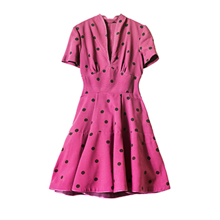 pink dotted dress